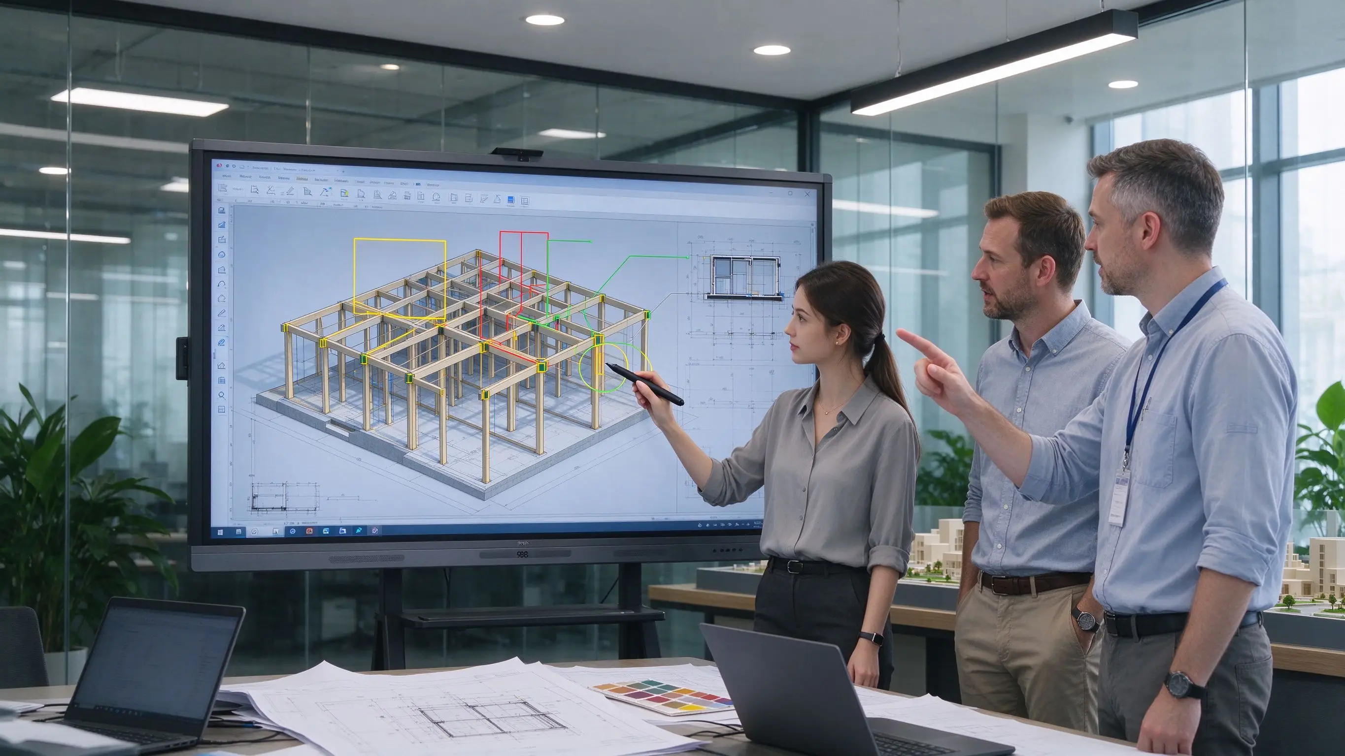 Qtenboard Design Review Interactive Whiteboard BIM CAD Collaboration
